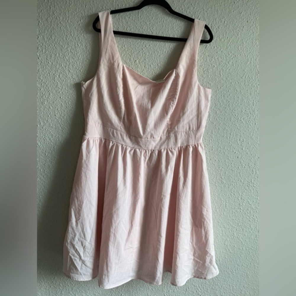 Women Dress Blue Rain Francesca’s Light Pink Textured Top Size 1X